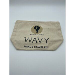 Wavy Bounce Curl Cream Canvas Zip Bag Pouch Organization Travel Kit